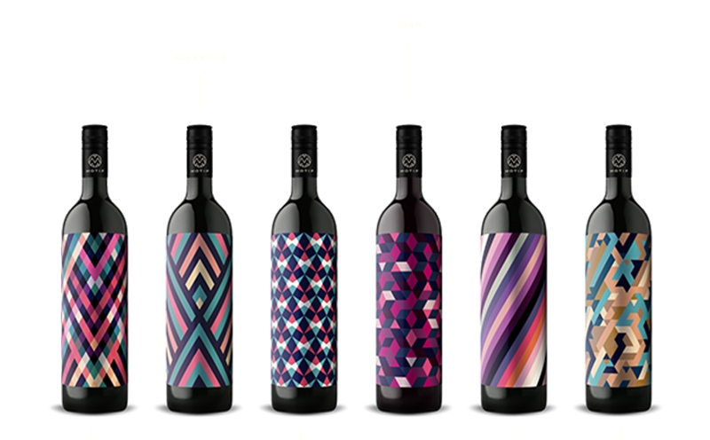 六种不同感觉葡萄酒的包装设计-系列化包装设计
