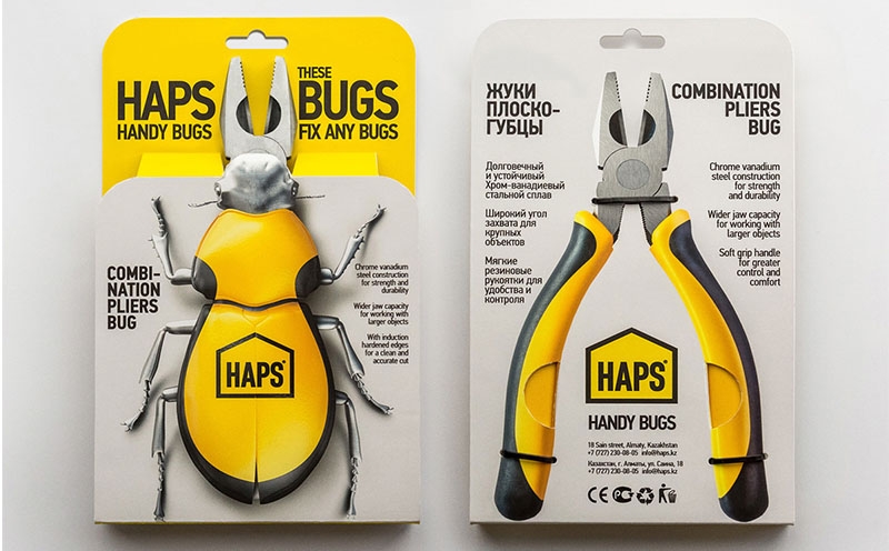 惊奇“哈普斯小虫”钳子包装设计，螺丝螺母又怎能落后与人