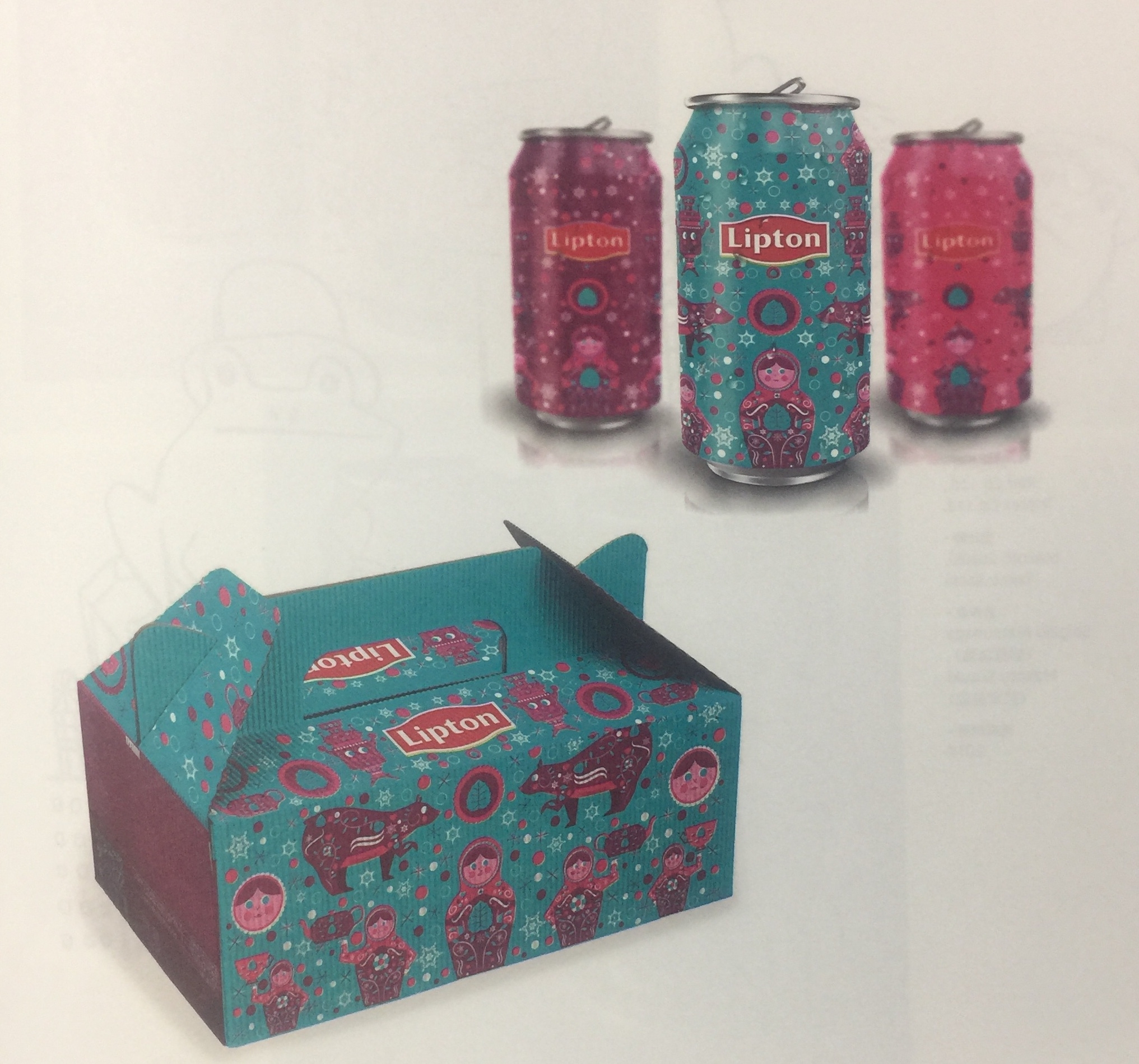 新年版的立顿冰红茶饮料包装设计