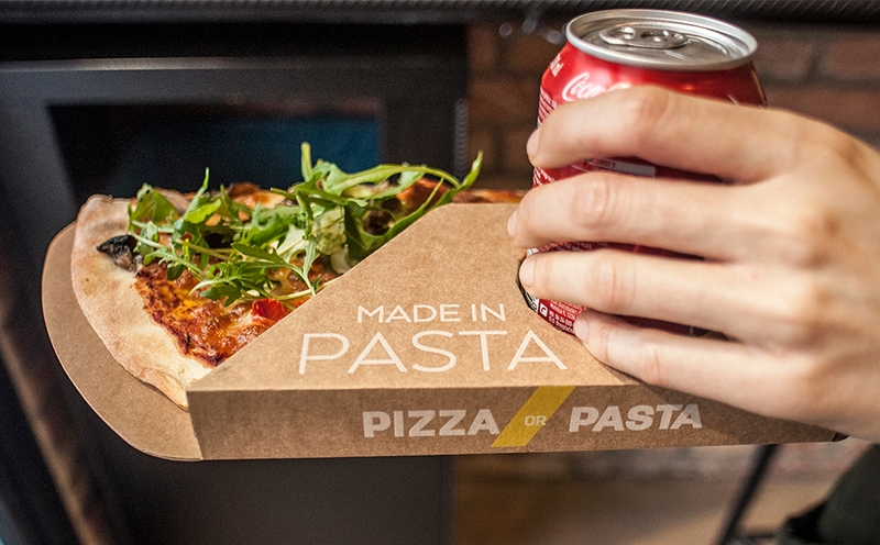 不勒斯披萨片与意大利面产品包装设计
