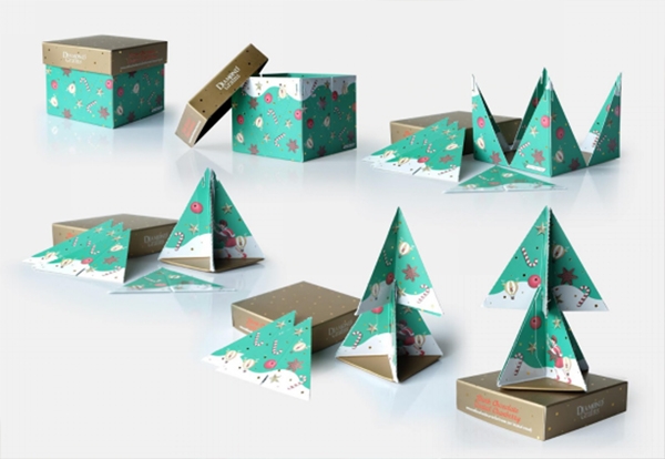 巧克力盒化身圣诞树！包装结构创意为顾客带来的惊喜体验